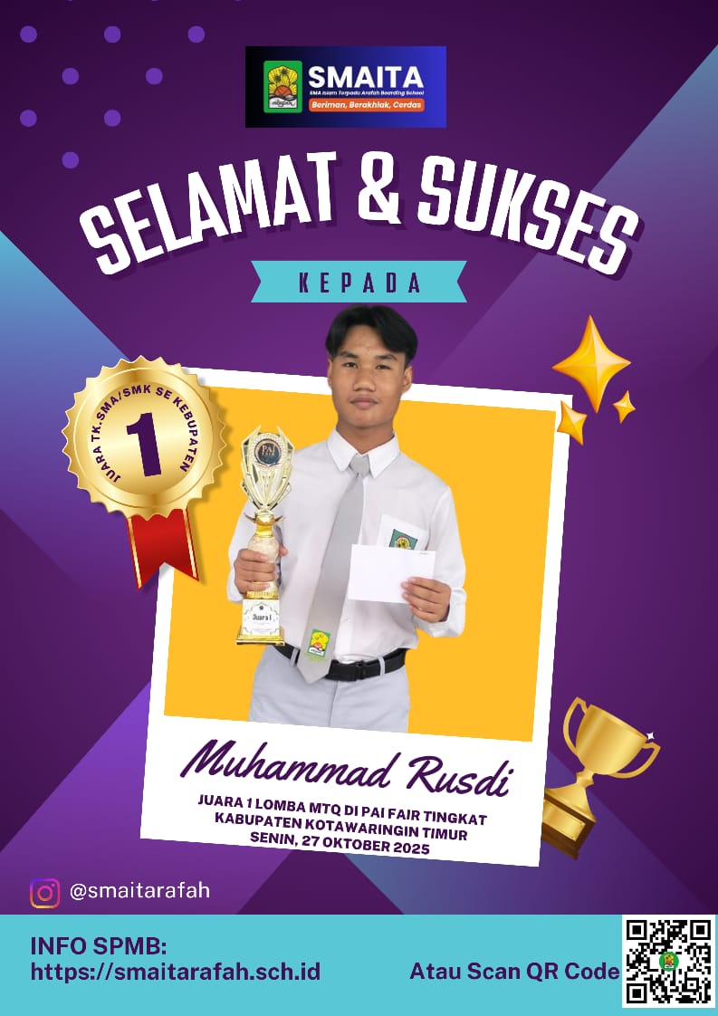 Siswa SMA IT Arafah Raih Juara 1 MTQ di Ajang PAI Fair Kabupaten Kotim